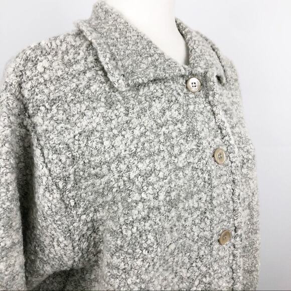 Le Moda Gray Wool Blend Button Up Coat Large - Picture 7 of 16